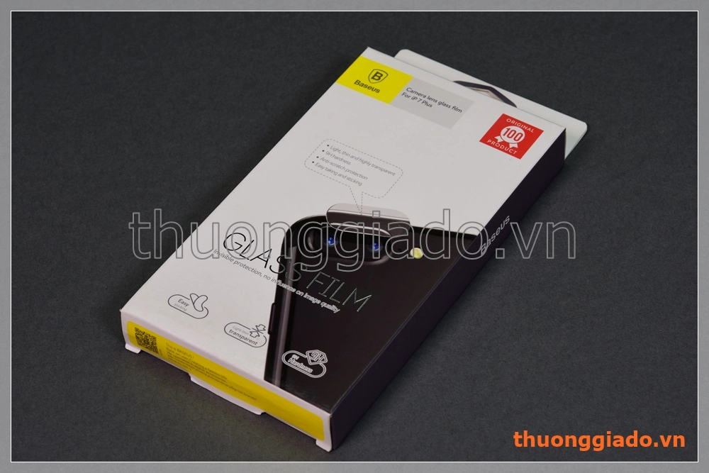 Dán kính cường lực iPhone 7 Plus (5.5"), dán camera sau, 02 miếng, hiệu Baseus