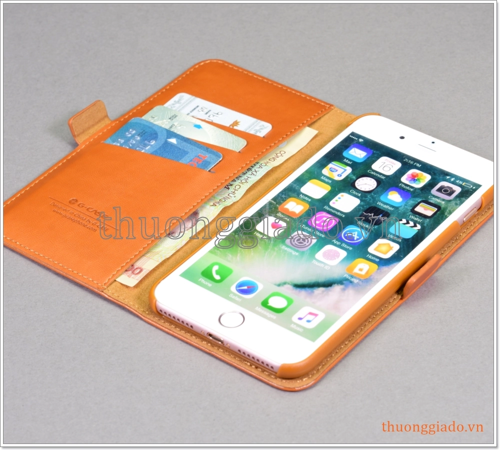 Bao da iPhone 7 Plus/8 Plus, bao da cầm tay, nắp gập mở, hiệu G-CASE, Honour Series