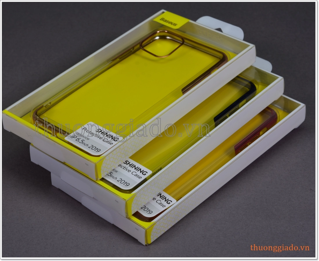 Ốp lưng Silicone iPhone 11 Pro Max (6.5"), viền màu hiệu Baseus Shining Protective Case