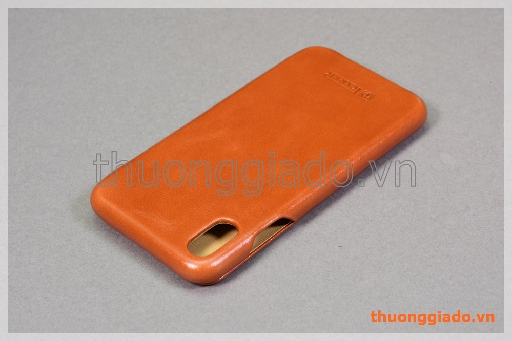 Bao da cầm tay iPhone Xs Max (6.5"), hiệu ICarer, da bò mịn