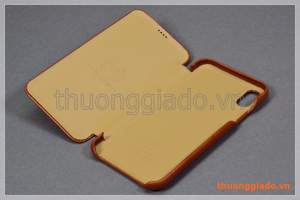 Bao da cầm tay iPhone Xs Max (6.5"), hiệu ICarer, da bò mịn