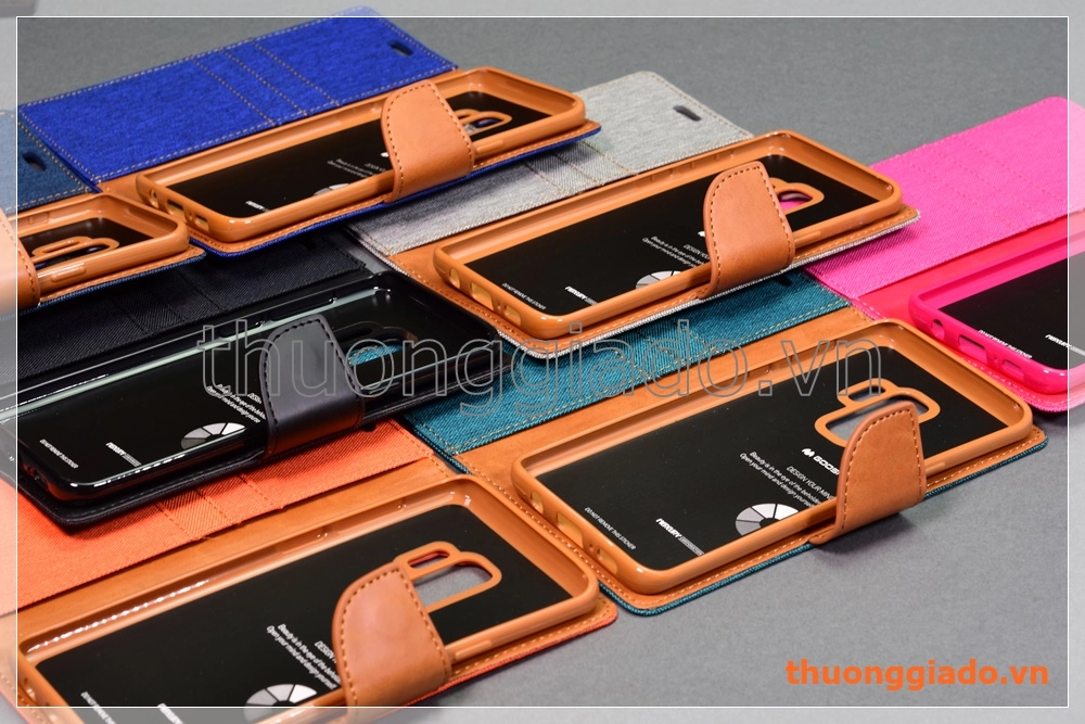 Bao da thời trang Samsung Galaxy S9+/ S9 Plus/ G965 (Hiệu GOOSPERY, CANVAS DIARY)