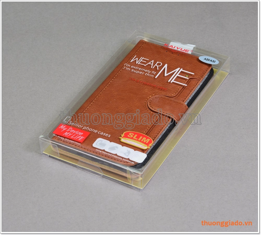Bao da Samsung Galaxy A20/ A30, bao da cầm tay, chất liệu da bò, hiệu Kaiyue