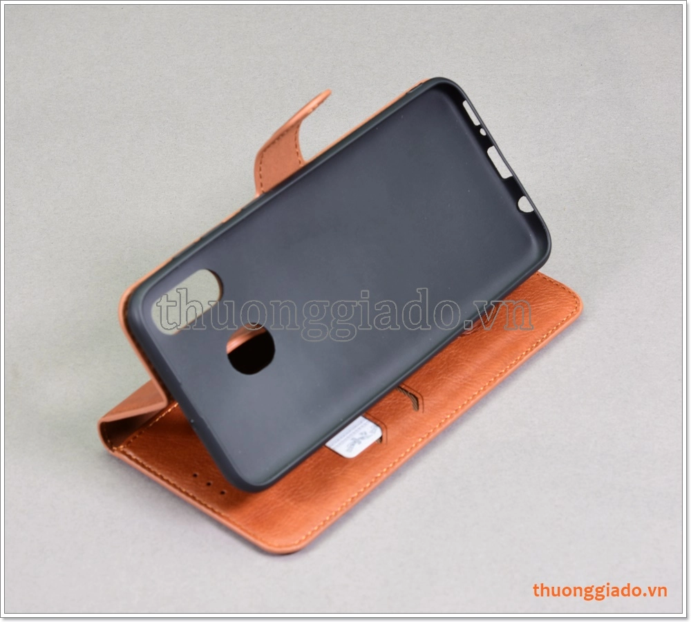 Bao da Samsung Galaxy A20/ A30, bao da cầm tay, chất liệu da bò, hiệu Kaiyue