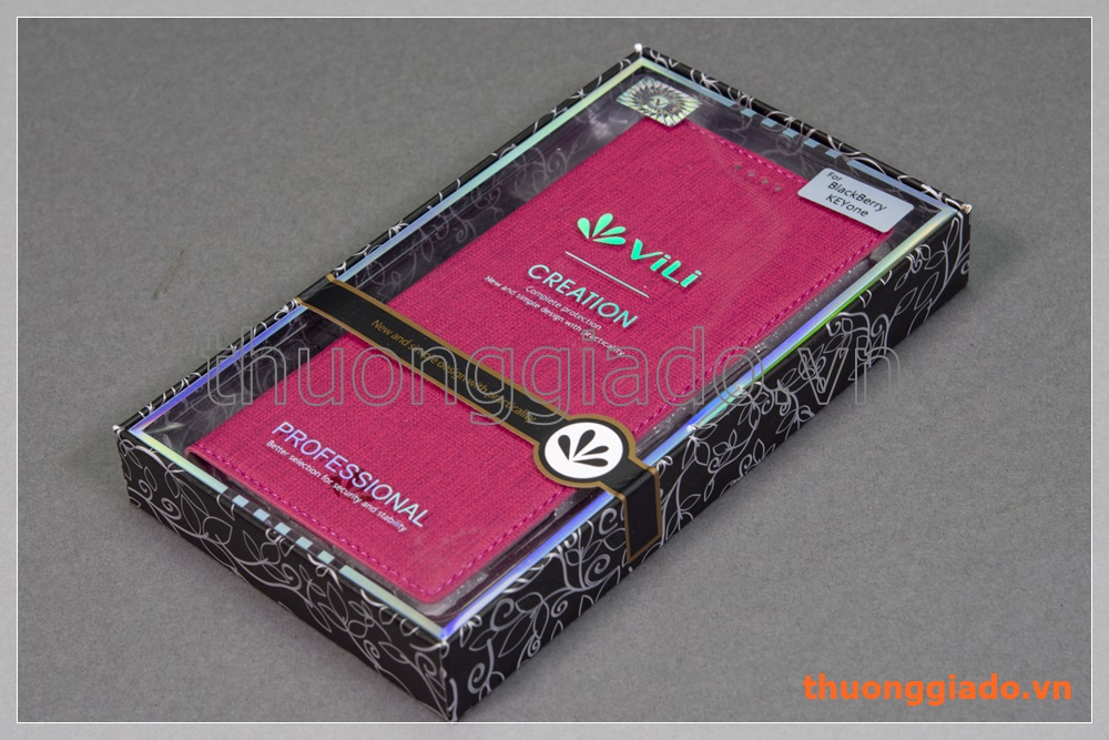 Bao da BlackBerry Keyone flip leather case (hiệu VILI)