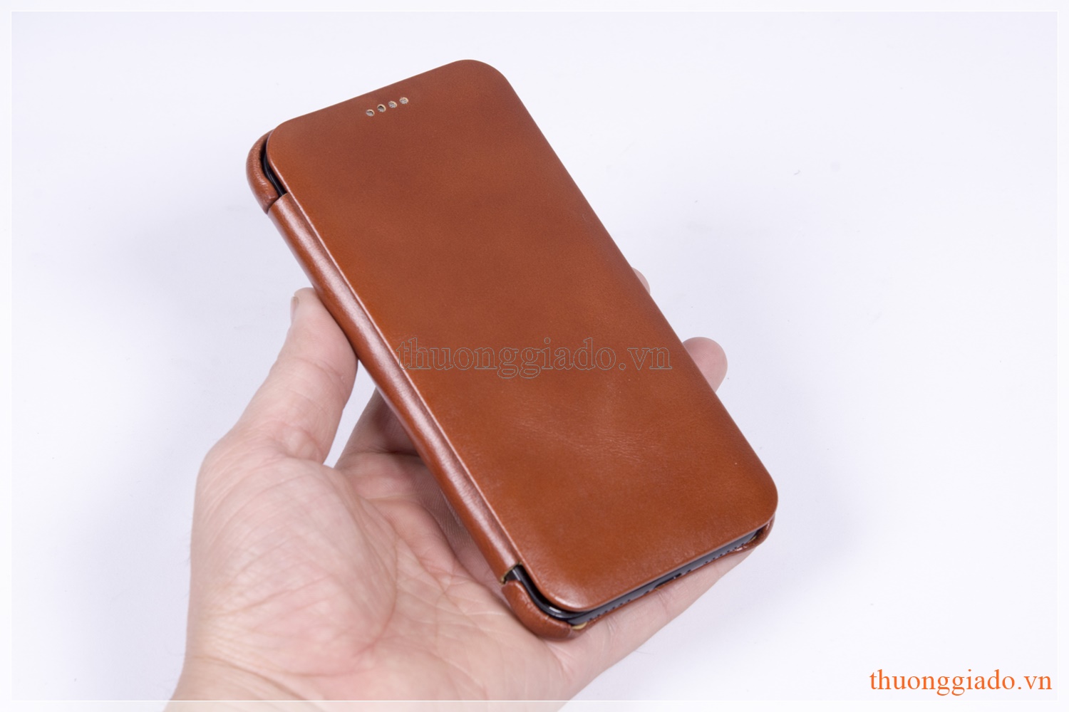Bao da cầm tay iPhone X (5.8"), iPhone Xs (5.8"), hiệu Icarer, da mịn, RI804-BK