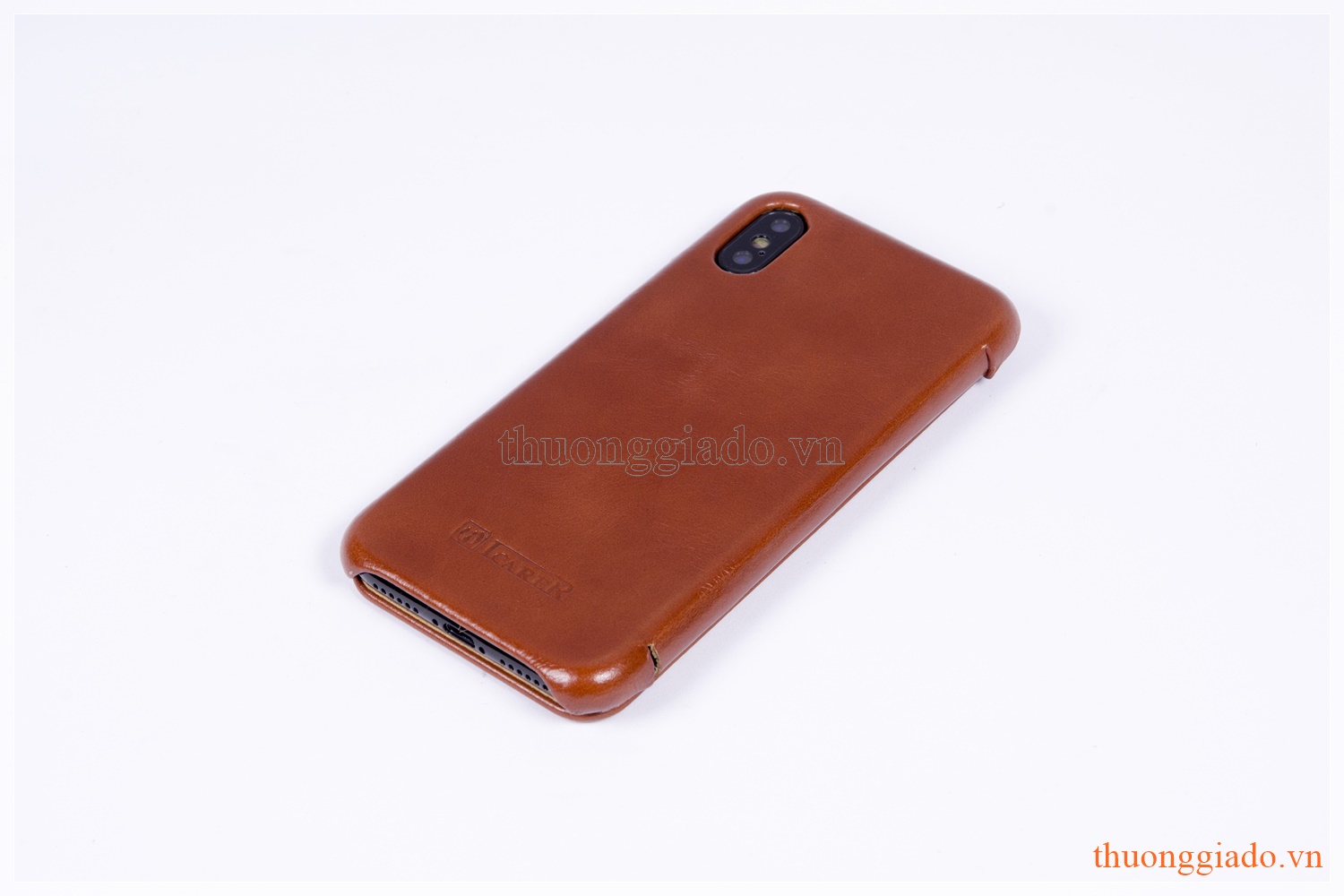 Bao da cầm tay iPhone X (5.8"), iPhone Xs (5.8"), hiệu Icarer, da mịn, RI804-BK