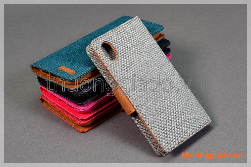 Bao da cầm tay iPhone XR (6.1"), hiệu Goospery, CANVAS DIARY