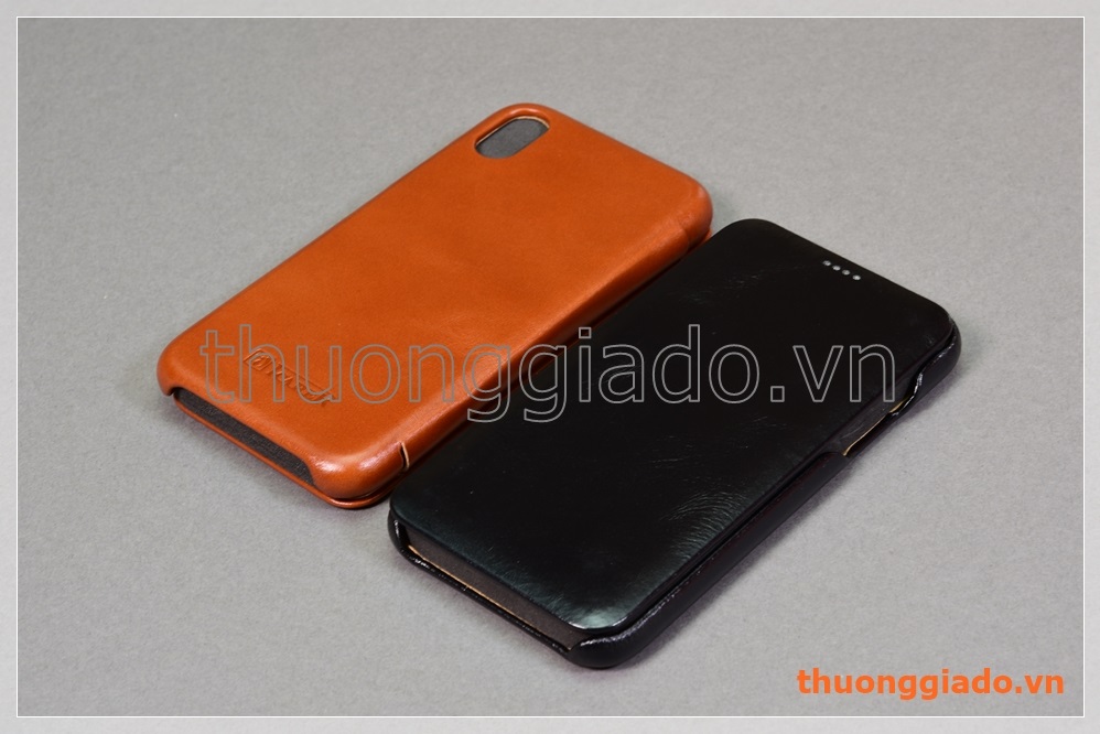 Bao da cầm tay iPhone XR (6.1"), hiệu ICarer, da bò mịn