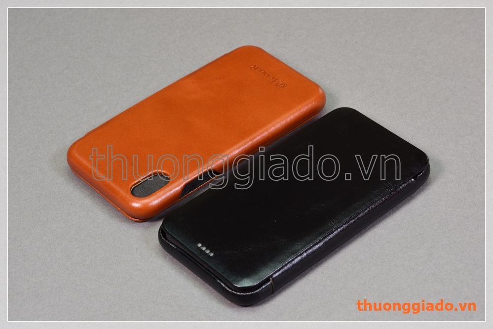 Bao da cầm tay iPhone XR (6.1"), hiệu ICarer, da bò mịn