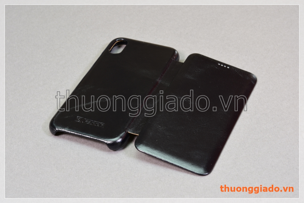 Bao da cầm tay iPhone XR (6.1"), hiệu ICarer, da bò mịn