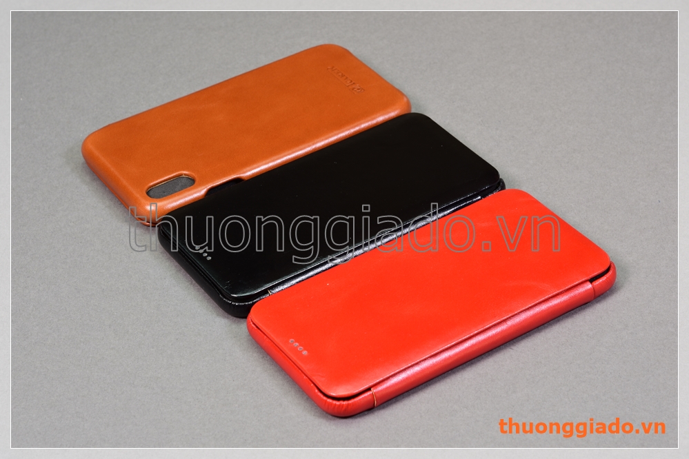 Bao da cầm tay iPhone Xs Max (6.5"), hiệu ICarer, da bò mịn