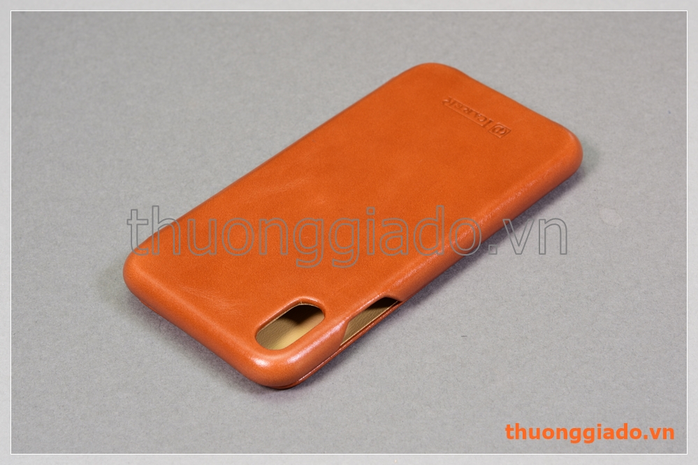 Bao da cầm tay iPhone Xs Max (6.5"), hiệu ICarer, da bò mịn