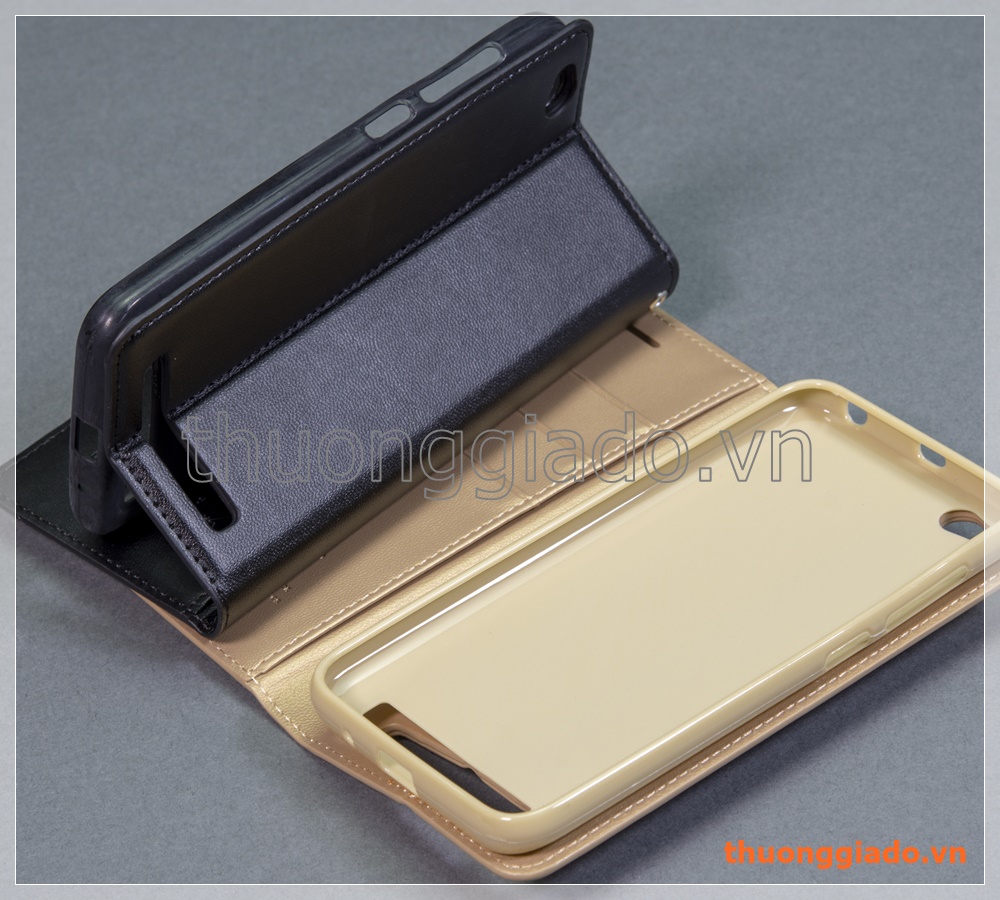 Bao da cầm tay Mi Redmi 5A flip leather case (hiệu Haman, CANVAS DIARY)