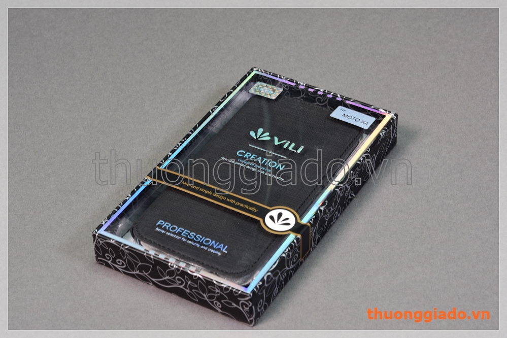 Bao da cầm tay Moto X4 (5.2"), Motorola flip leather case, hiệu Vili