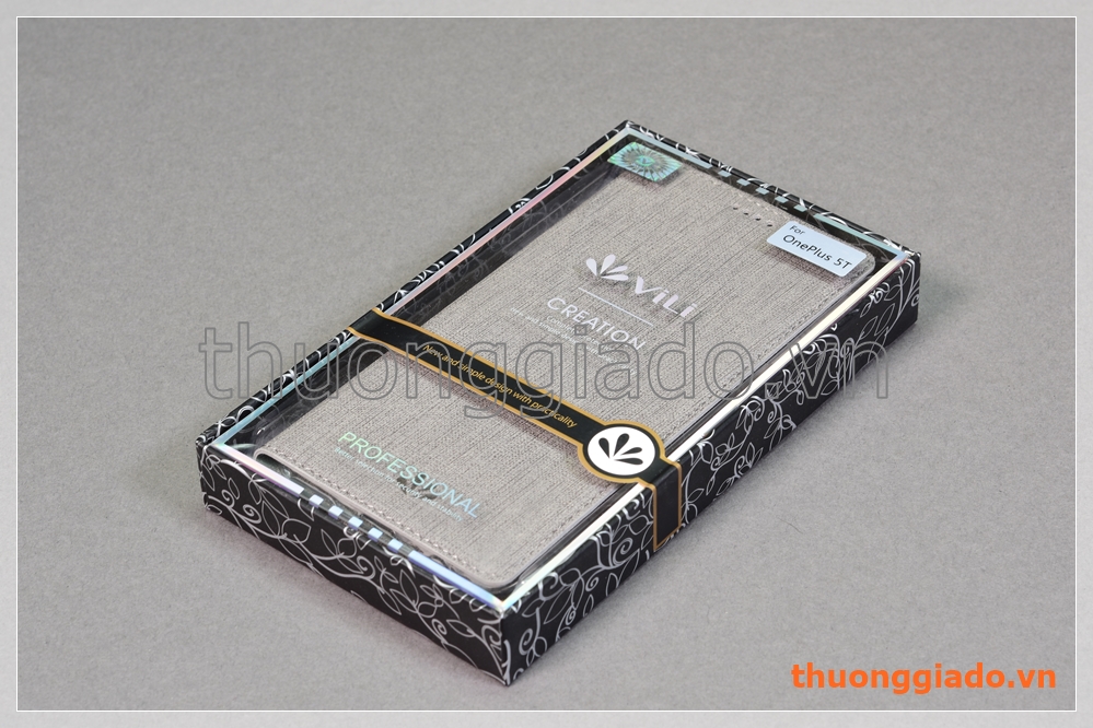 Bao da cầm tay OnePlus 5T flip leather case, hiệu Vili