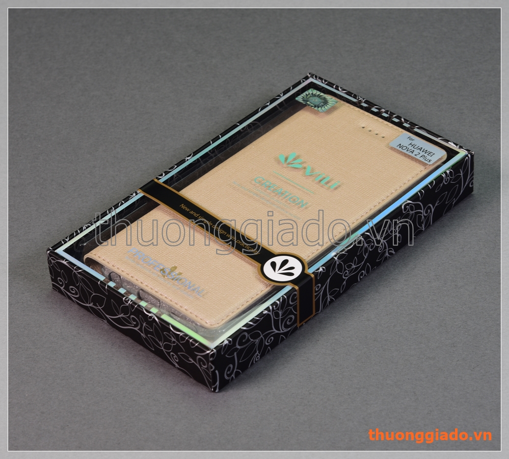 Bao da Huawei Nova 2 Plus, bao da cầm tay nắp gập mở, hiệu Vili