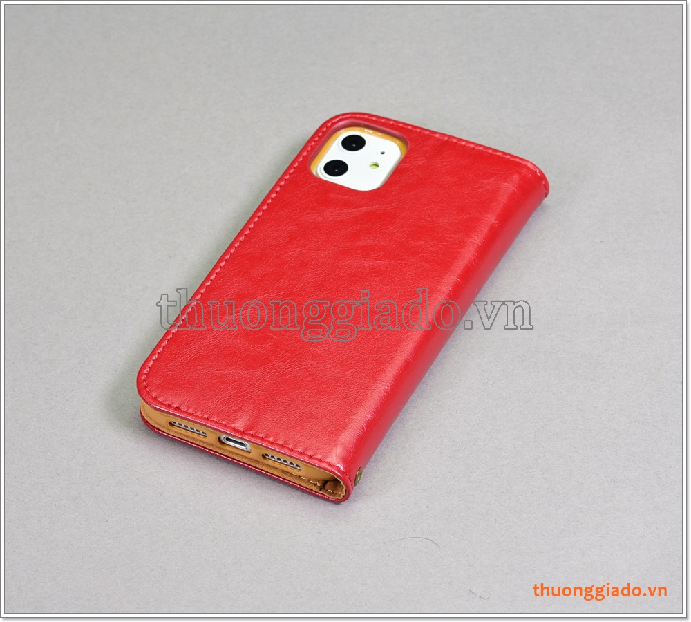 Bao da iPhone 11 (6.1 inch), bao da cầm tay, chất liệu da bò, thời trang
