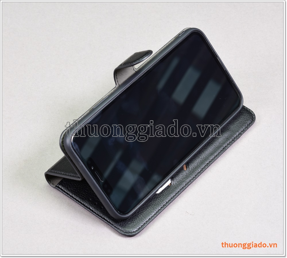 Bao da iPhone 11 Pro Max, Bao da cầm tay, chất liệu da bò, hiệu Kaiyue