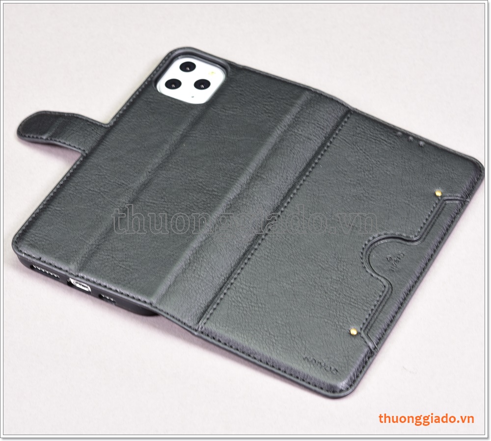 Bao da iPhone 11 Pro Max, Bao da cầm tay, chất liệu da bò, hiệu Kaiyue
