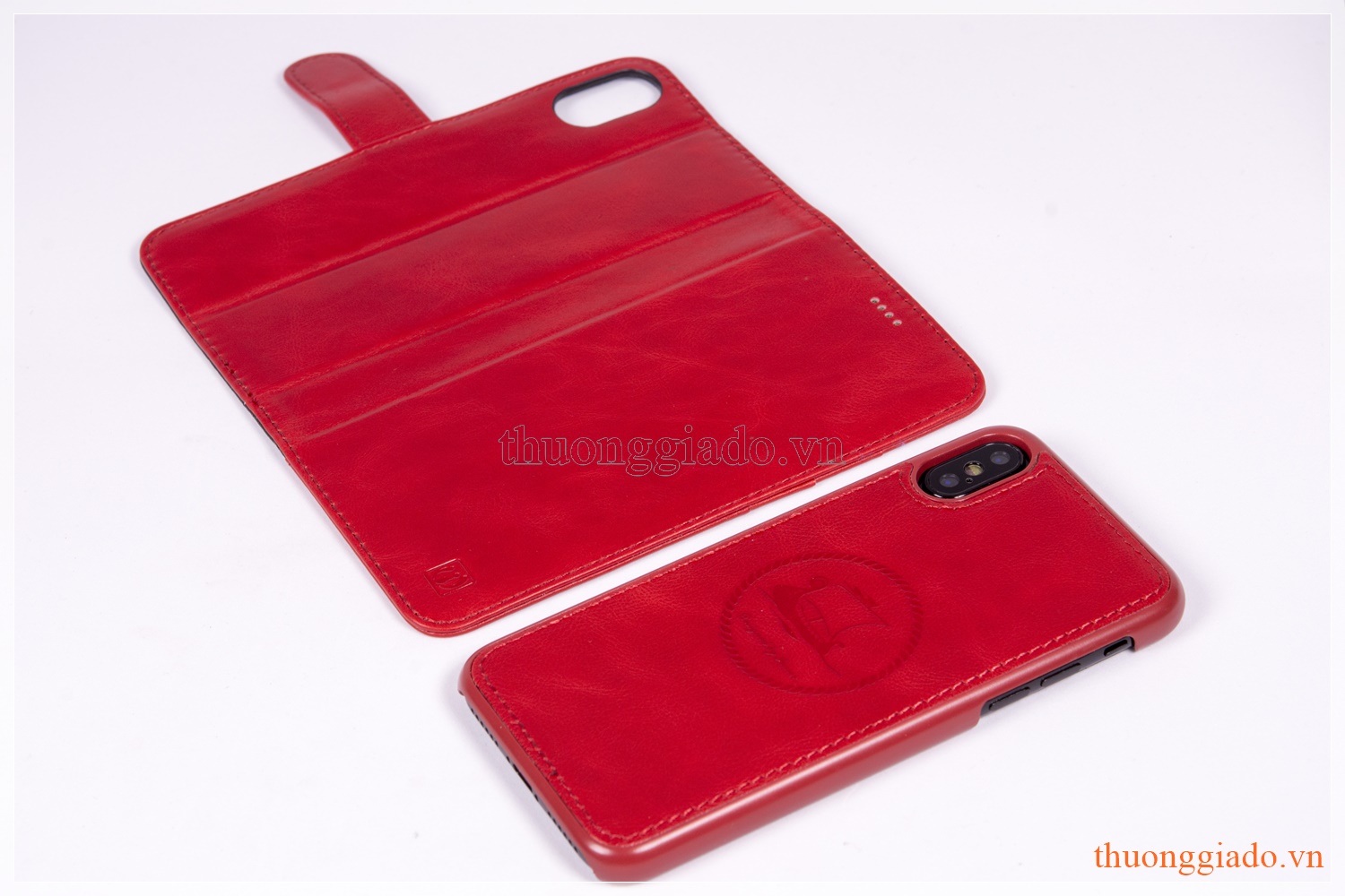 Bao da iPhone X (5.8"), iPhone Xs (5.8") có quai gập, hiệu ICarer, RI803-BK