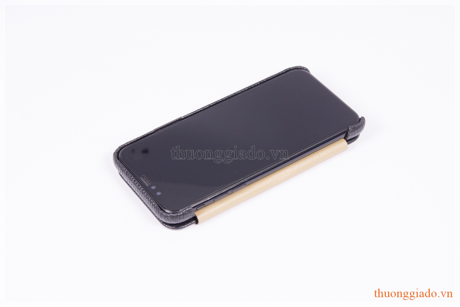 Bao da iPhone X (5.8"), iPhone Xs (5.8"), hiệu Icarer, da sần, mã RI805-BN