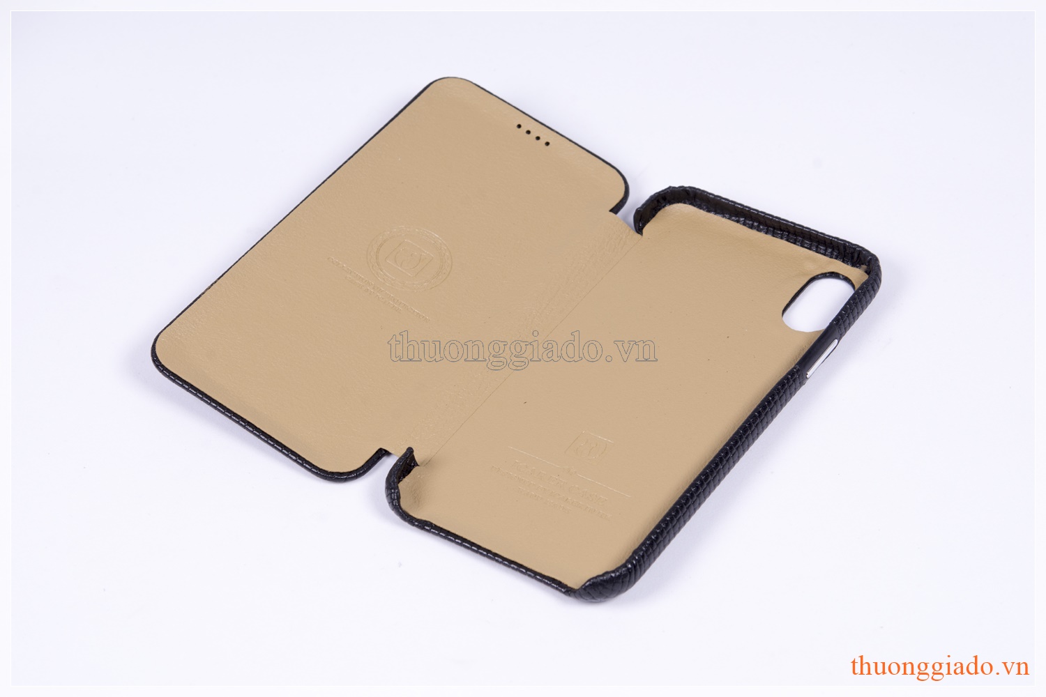 Bao da iPhone X (5.8"), iPhone Xs (5.8"), hiệu Icarer, da sần, mã RI805-BN