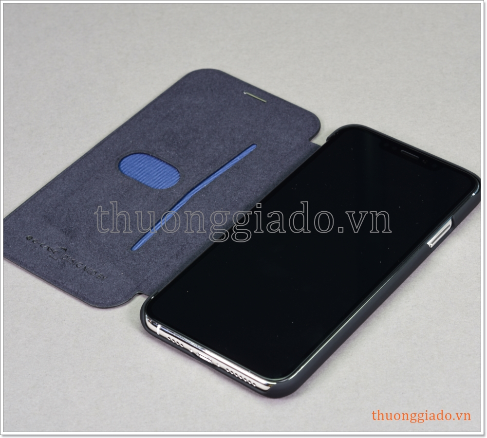 Bao da iPhone XS Max (6.5"), bao da cầm tay, nắp gập mở, hiệu G-CASE, Business Series