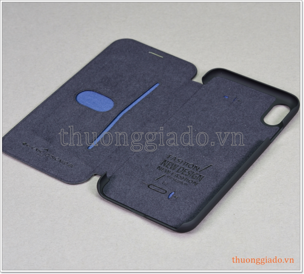 Bao da iPhone XS Max (6.5"), bao da cầm tay, nắp gập mở, hiệu G-CASE, Business Series