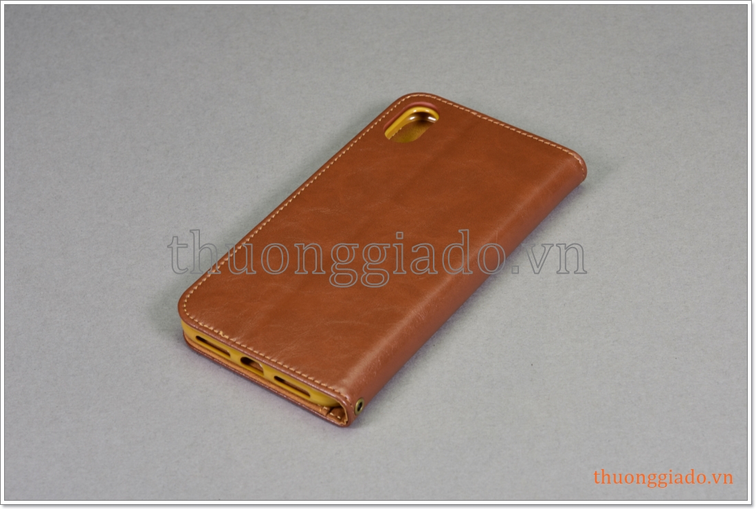Bao da iPhone XS Max, bao da cầm tay, da bò, mặt mịn, màu sắc