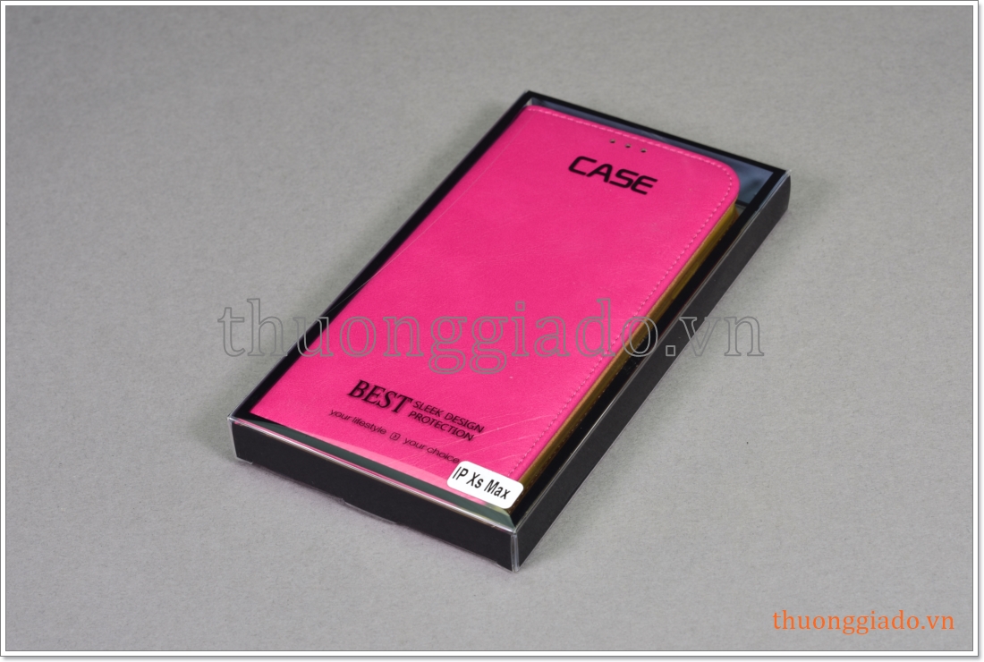 Bao da iPhone XS Max, bao da cầm tay, da bò, mặt mịn, màu sắc