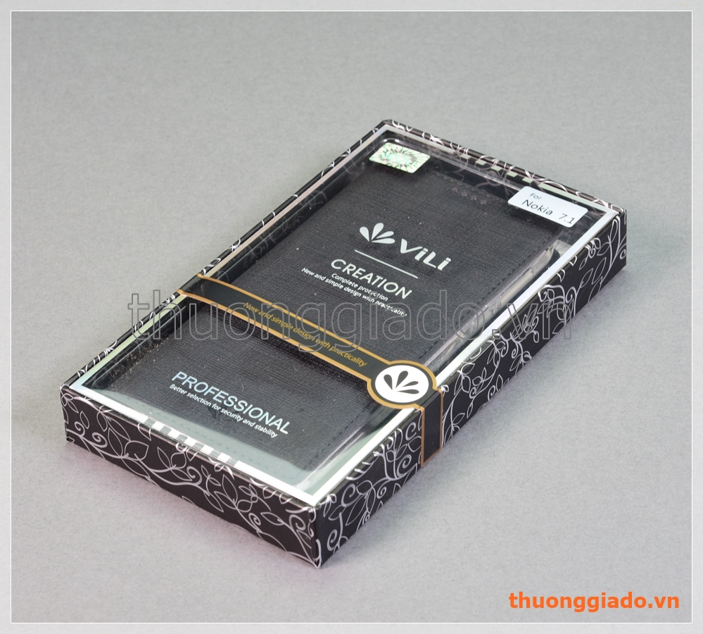 Bao da Nokia 7.1 (5.84"), bao da cầm tay nắp gập mở kiểu flip, hiệu Vili