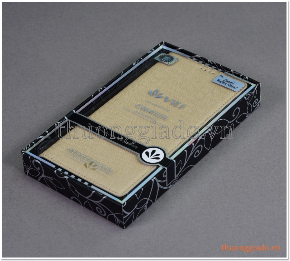 Bao da Redmi Note 7, bao da cầm tay, nắp gập mở, hiệu Vili