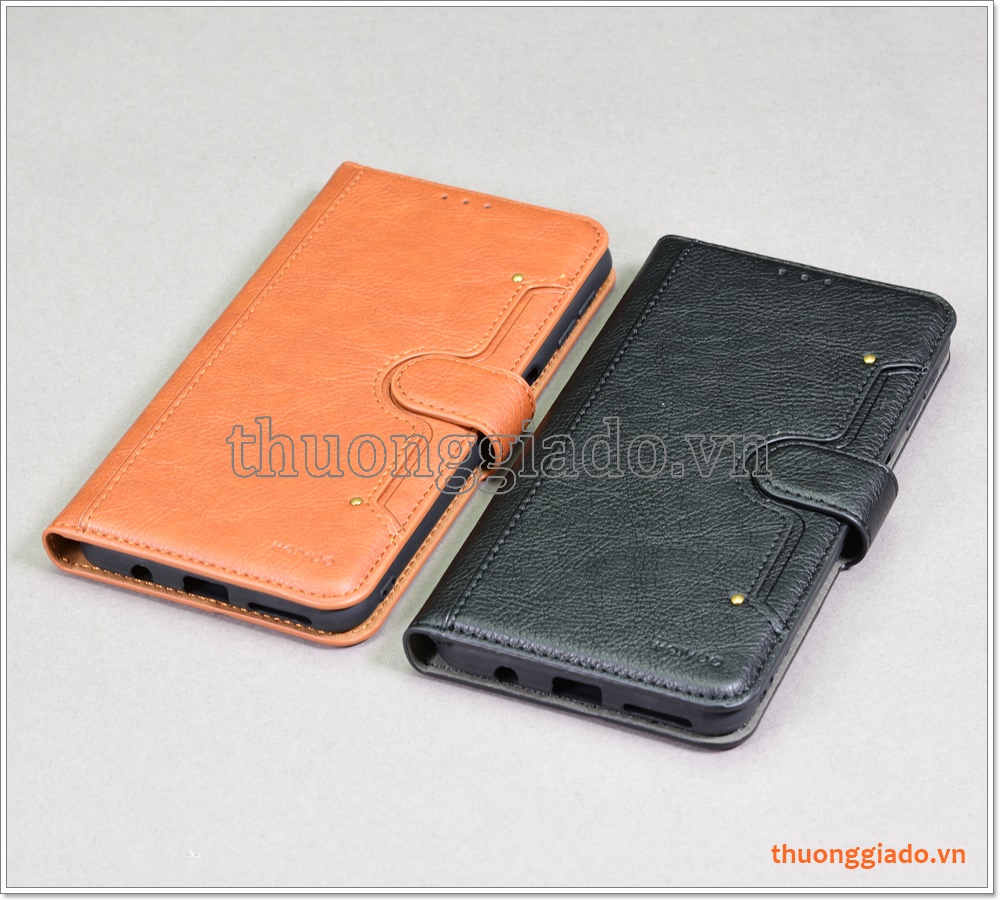 Bao da Samsung Galaxy A7 (2018), bao da cầm tay, chất liệu da bò, hiệu Kaiyue