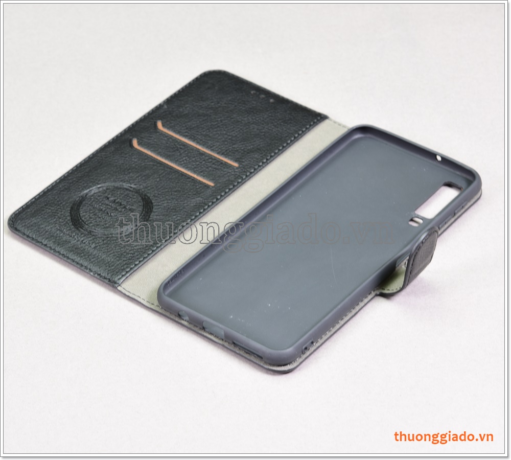 Bao da Samsung Galaxy A7 (2018), bao da cầm tay, chất liệu da bò, hiệu Kaiyue