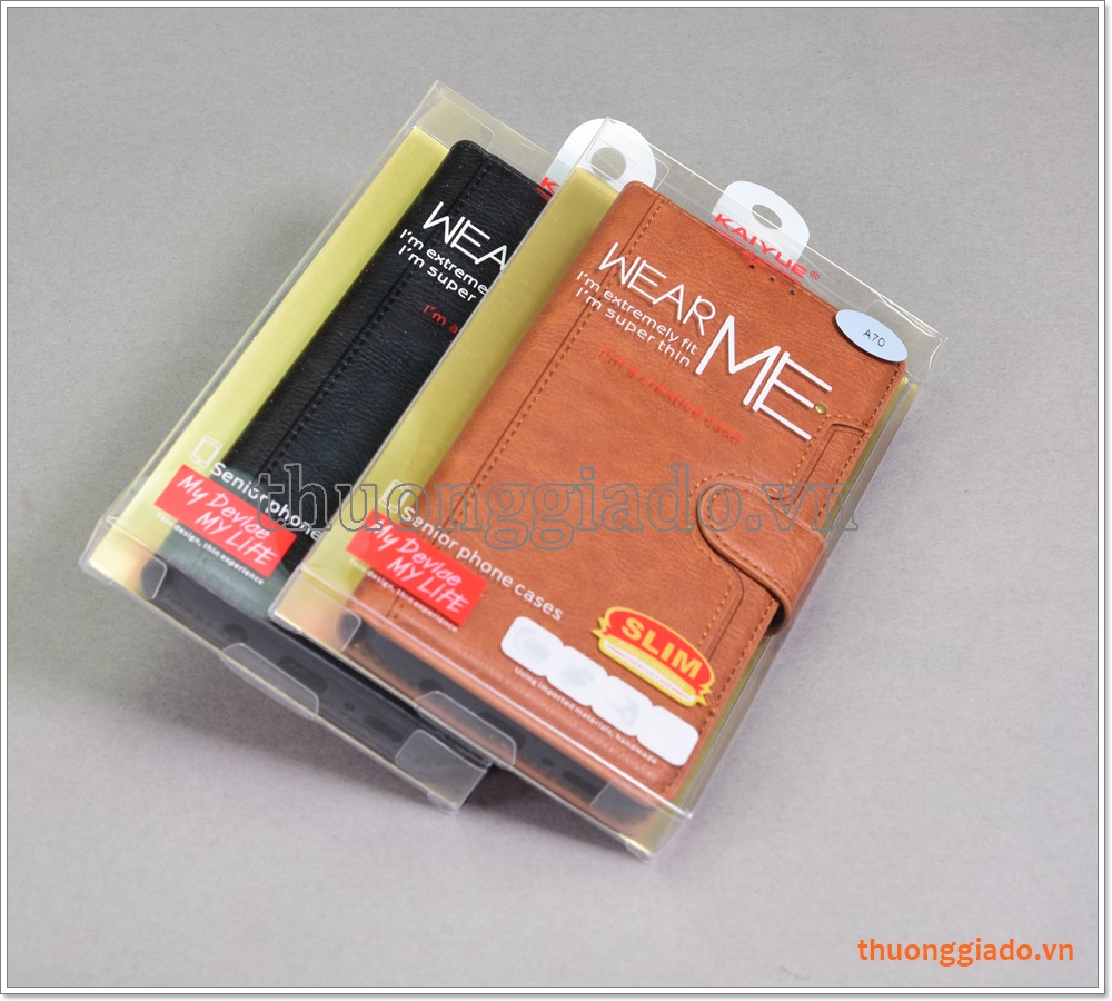 Bao da Samsung Galaxy A70, bao da cầm tay, chất liệu da bò, hiệu Kaiyue