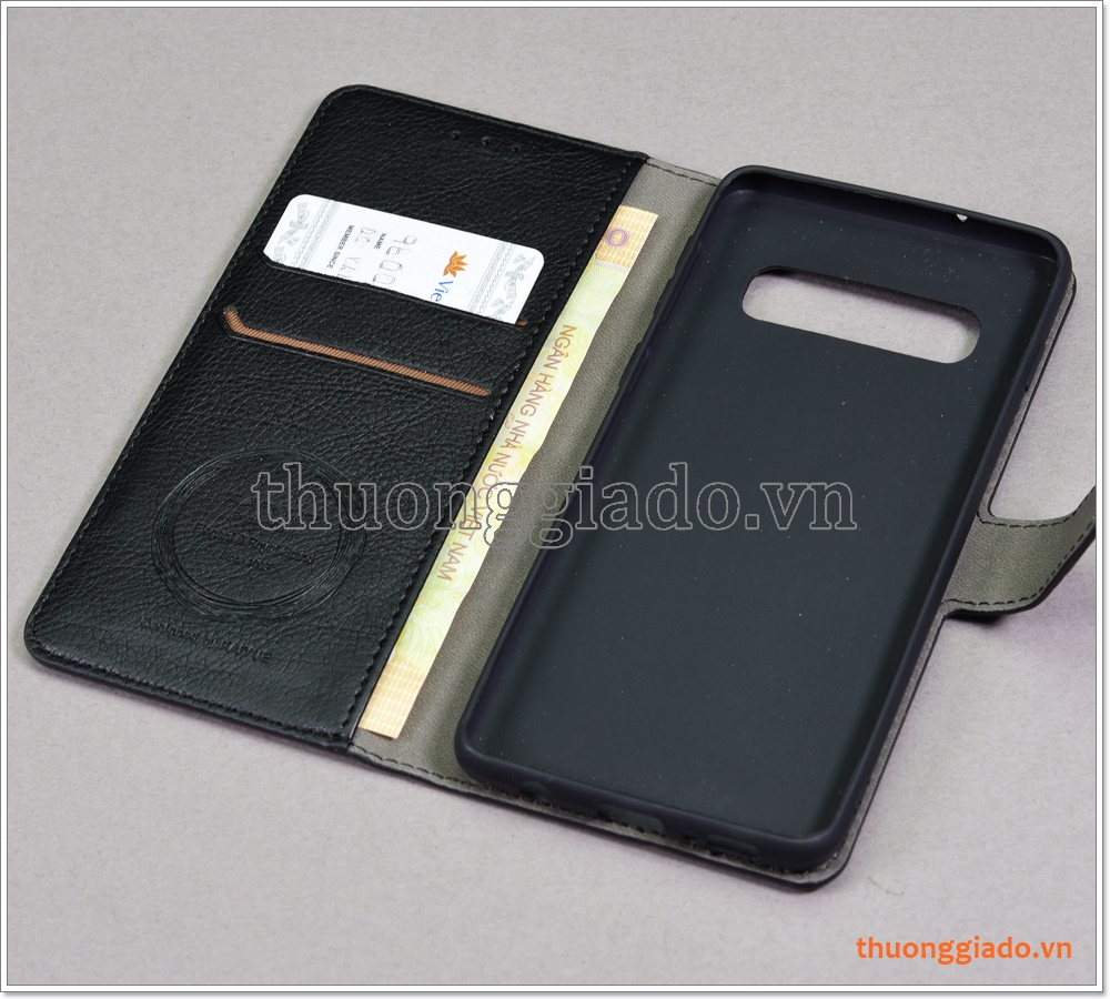 Bao da Samsung Galaxy S10, G973, Bao da cầm tay, chất liệu da bò, hiệu Kaiyue