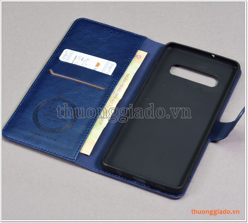 Bao da Samsung Galaxy S10+, G975, Bao da cầm tay, chất liệu da bò, hiệu Kaiyue