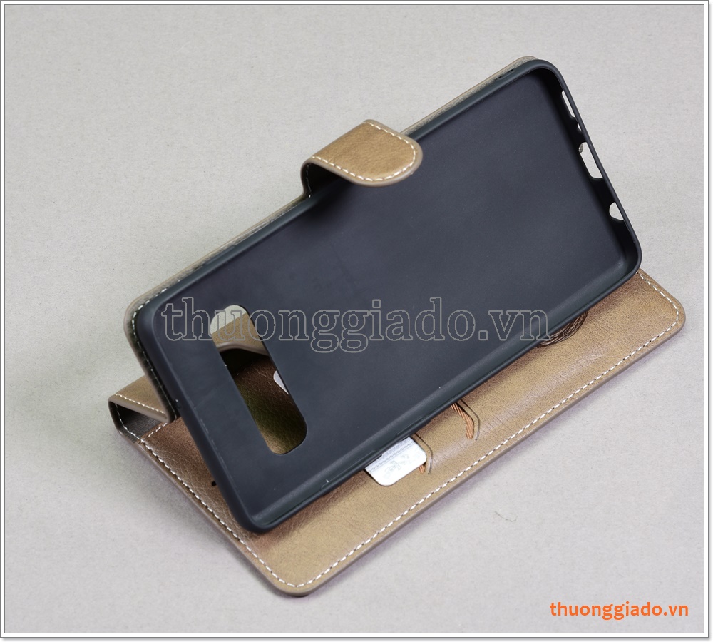 Bao da Samsung Galaxy S10+, G975, Bao da cầm tay, chất liệu da bò, hiệu Kaiyue