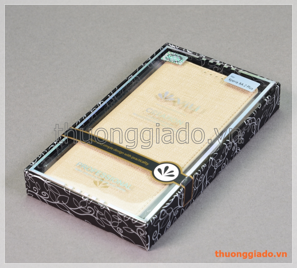 Bao da Sony Xperia XA2 Plus, bao da cầm tay nắp gập, hiệu Vili
