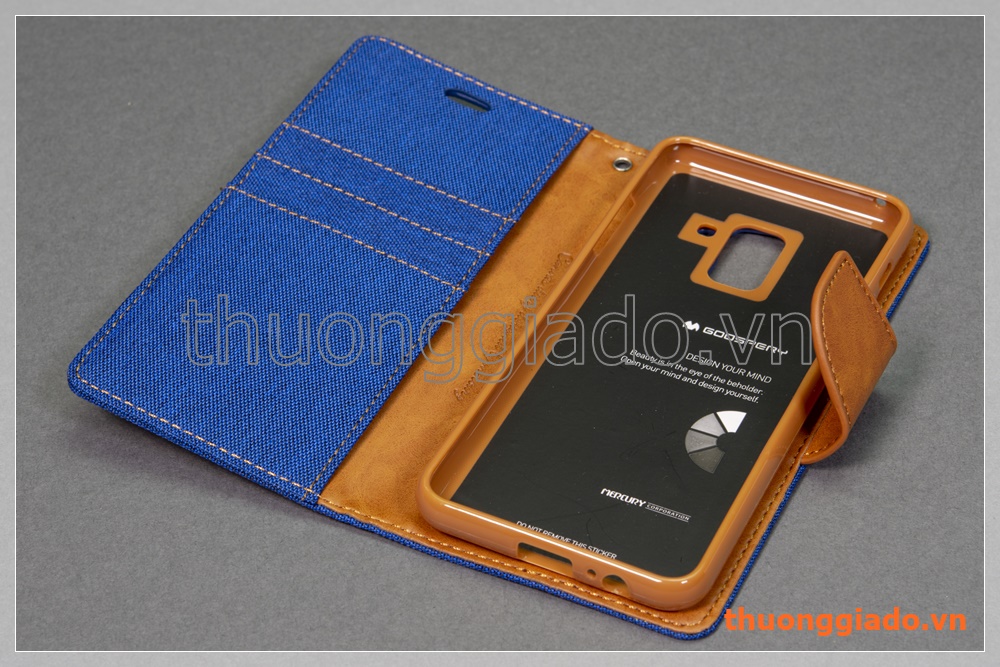 Bao da thời trang Samsung Galaxy A8 (2018)/ A530 (Hiệu GOOSPERY, CANVAS DIARY)
