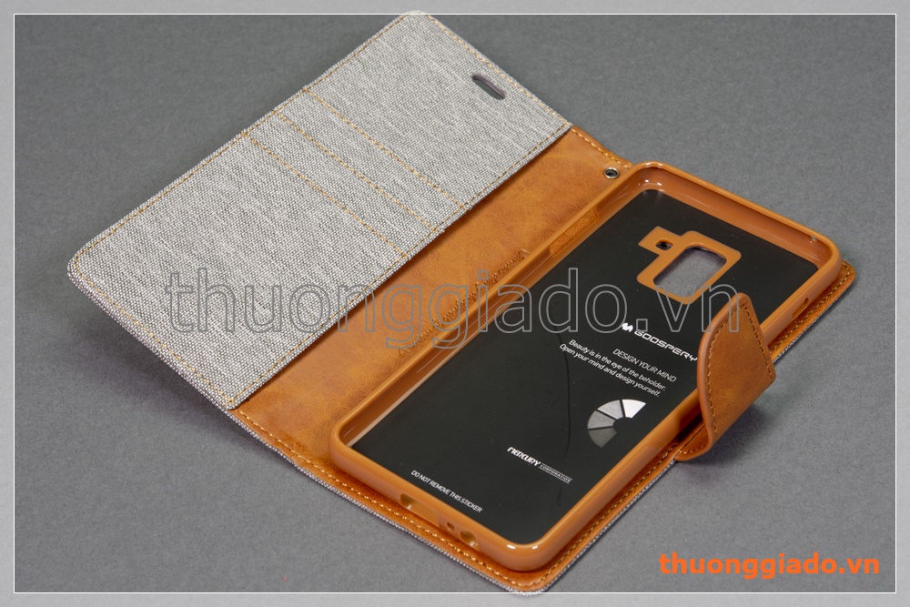 Bao da thời trang Samsung Galaxy A8+/ A8 Plus/ A730 (Hiệu GOOSPERY, CANVAS DIARY)