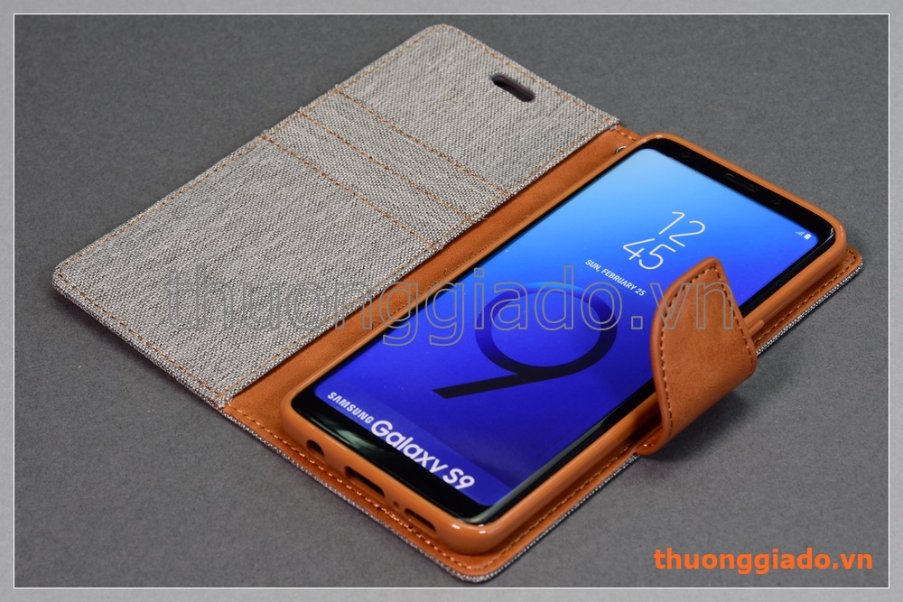 Bao da thời trang Samsung Galaxy S9/ G960 (Hiệu GOOSPERY, CANVAS DIARY)