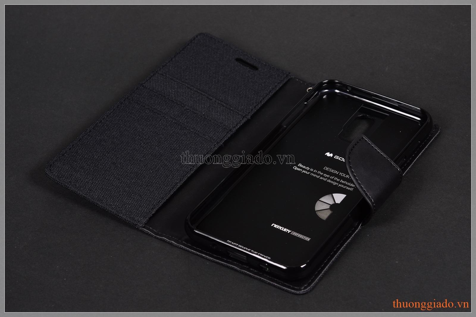 Bao da thời trang Samsung J7 Plus/ C710 (ngoài bọc vải hiệu GOOSPERY, CANVAS DIARY)