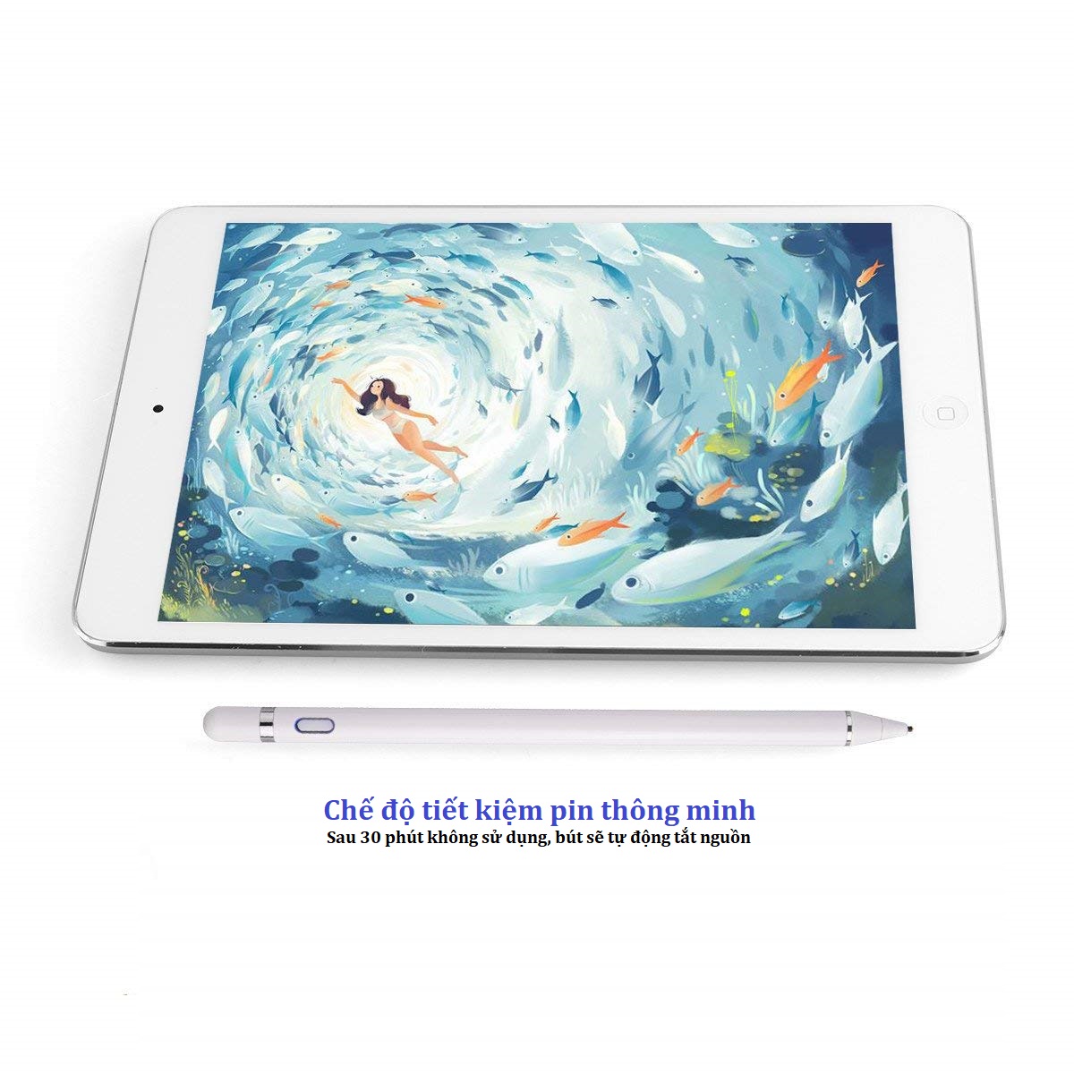 Bút cảm ứng điện dung bản 2018, nét bút siêu nhỏ (1.4mm), phong cách Apple Pencil