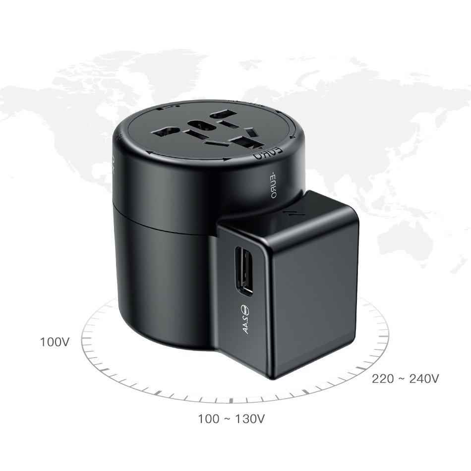 Củ sạc chuyên dụng dùng cho người đi du lịch nước ngoài Baseus JY-109USB