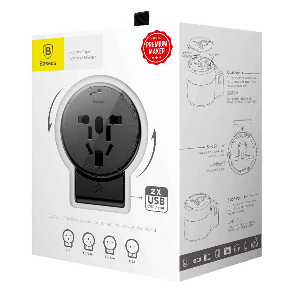 Củ sạc chuyên dụng dùng cho người đi du lịch nước ngoài Baseus JY-109USB