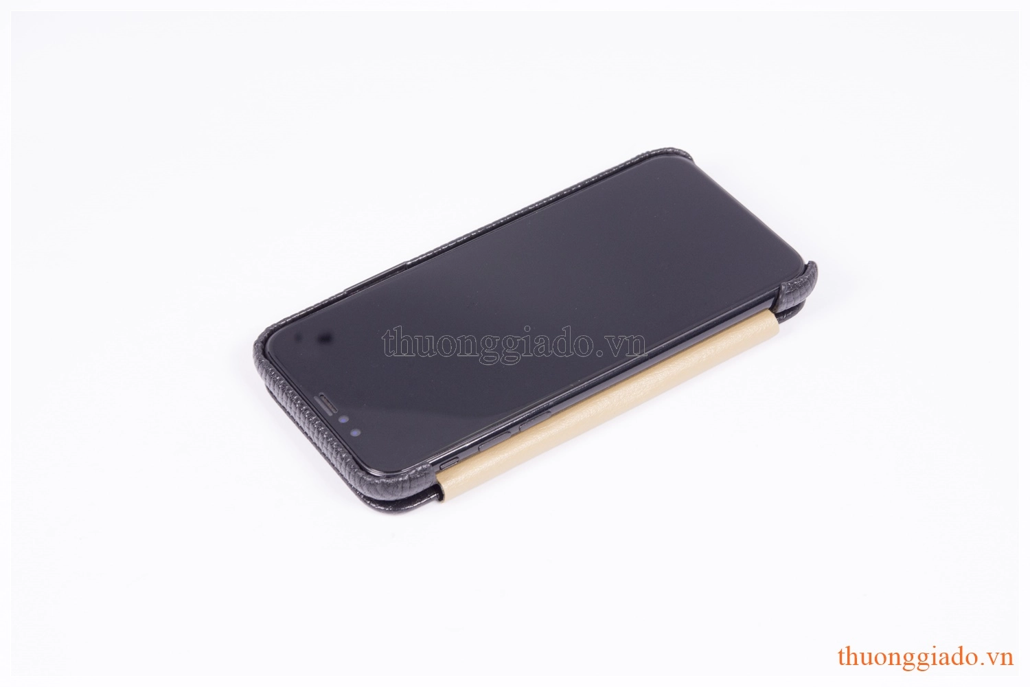 Bao da iPhone X (5.8"), iPhone Xs (5.8"), hiệu Icarer, da sần, mã RI805-BN