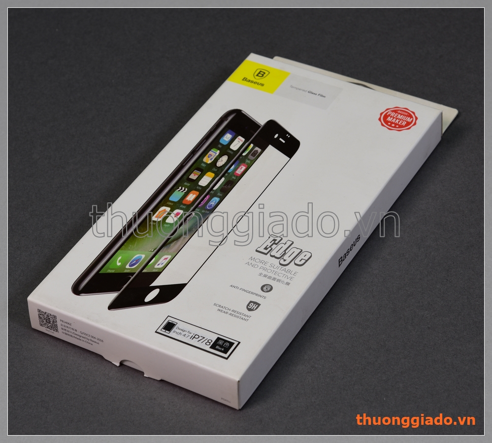 Dán kính cường lực iPhone 7 (4.7"), iPhone 8 (4.7"), hiệu Baseus Edge
