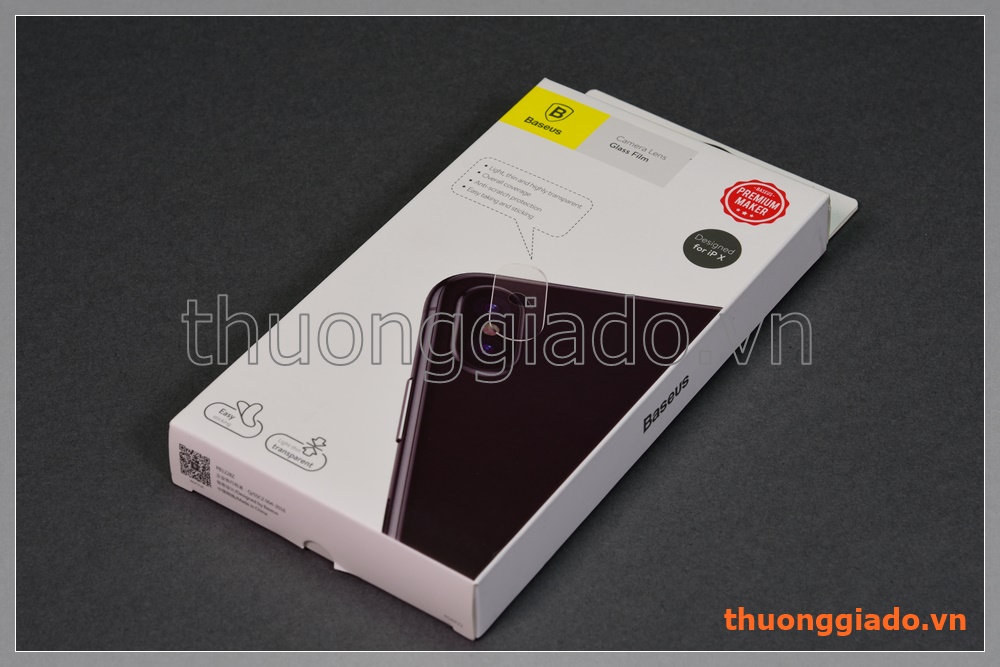 Dán kính cường lực iPhone X (5.8"), dán camera sau, 02 miếng, hiệu Baseus